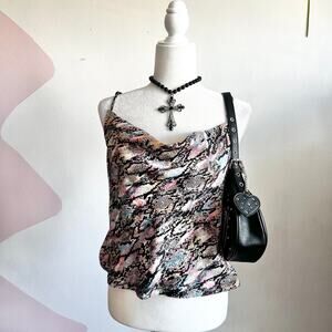 Pastel Cowl Neck Tank Top, Y2K,‎ Coquette, Soft Girl, Balletcore, 2000s, Small